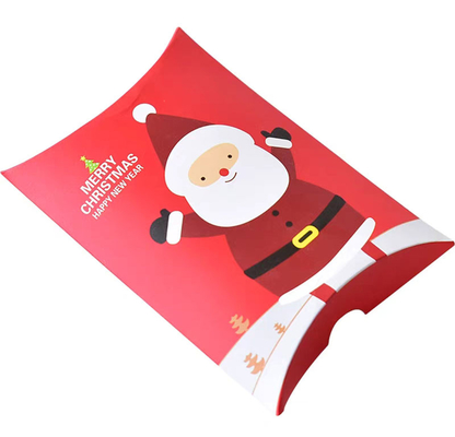 Giveaway σε σχήμα μαξιλαριού Χριστουγεννιάτικα κουτιά καραμελών Santa Gift Box 250gsm Λευκή κάρτα