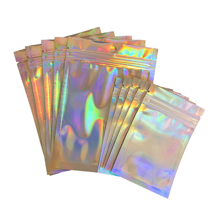 Προσαρμοσμένες ολογραφικές επανασφραγιζόμενες χάρτινες θήκες Rainbow Τσάντα φερμουάρ