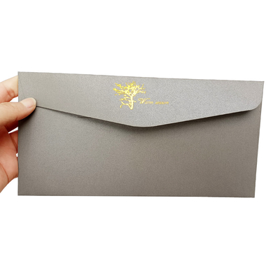 Γκρίζο πακέτο εγγράφου λογότυπων φύλλων αλουμινίου πολυτέλειας για την κάρτα φακέλων γαμήλιας πρόσκλησης γενεθλίων