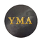 Μαύρος κύκλος γύρω από χρυσό φράξιμο ετικετών αυτοκόλλητων ετικεττών λογότυπων το βινυλίου συγκολλητικό αδιάβροχο