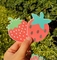 Εκτύπωση Αδιάβροχα αυτοκόλλητα κομμένα φιλί Χαριτωμένη ετικέτα συσκευασίας φρούτων φράουλας